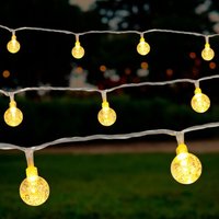 Led Lichterkette mit 50 mini Kristall Kugeln für Außen - 490 cm - Garten Deko Beleuchtung warm weiß mit Stecker Led Lichterkette mit 50 mini Kristall Kugeln für Außen - 490 cm - Garten Deko Beleuchtung warm weiß mit Stecker von SPETEBO