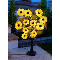Spetebo - led Solar Baum mit Sonnenblumen - 60 cm - Gartenleuchte in Blumen Optik von SPETEBO