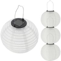 Led Solar Lampion aus Nylon - 4 Stück 20 cm - Garten Deko Beleuchtung warm weiß - Solarleuchte Laterne Leuchtkugel Dekoleuchte Partylicht für Außen von SPETEBO