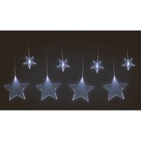 Spetebo - led Sternenvorhang kalt weiß - 100 cm - Lichterkette Lichtervorhang mit 8 Sternen Weihnachten Winter Fenster Deksration - Timer Funktion von SPETEBO