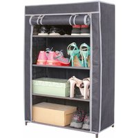 Spetebo - Stoff Schuhregal 4 Etagen mit Tür - 90 x 58 cm - Ablage für ca. 8 Paar Schuhe mit verschließbarem Türvorhang von SPETEBO