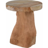 Spetebo - Teak Hocker 30x25 cm - Massiv Holz Pflanzen Metall Blumenhocker Blumen Ständer von SPETEBO