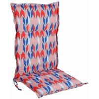 Universal Hochlehner Auflage - Jaipur - Garten Stuhl Polster Sitz Kissen blau rot weiß gemustert von SPETEBO