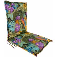 Spetebo - Universal Niedriglehner Polster Auflage 100 x 50 cm - Amazonas - Gartenstuhl Niederlehner Kissen mit Tropen Blumen bunt Spetebo - Universal Niedriglehner Polster Auflage 100 x 50 cm - Amazonas - Gartenstuhl Niederlehner Kissen mit Tropen Blumen bunt von SPETEBO