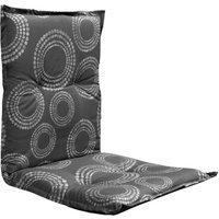 Universal Niedriglehner Polster Auflage 100 x 50 cm - Kreise grau - Gartenstuhl Niederlehner Kissen mit grafischem Muster von SPETEBO