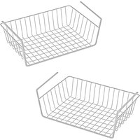Unterregal Hängekorb aus Metall 40 x 26 cm 2er Set - weiß - Aufbewahrungskorb zum Einhängen an Regalböden - Drahtkorb Organizer Korb für Regal Unterregal Hängekorb aus Metall 40 x 26 cm 2er Set - weiß - Aufbewahrungskorb zum Einhängen an Regalböden - Drahtkorb Organizer Korb für Regal von SPETEBO