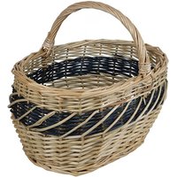 Spetebo - Weide Einkaufskorb mit Bügelgriff - 45 x 36 cm - Rattan Flechtkorb natur - Tragekorb Picknickkorb Pilzkorb Henkelkorb Marktkorb klassisch von SPETEBO