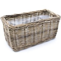 Weide Pflanzkasten natur - 40 cm / eckig - Rattan Blumen Korb mit Folie - Garten Deko Flechtkorb Pflanztopf Blumentopf Weide Pflanzkasten natur - 40 cm / eckig - Rattan Blumen Korb mit Folie - Garten Deko Flechtkorb Pflanztopf Blumentopf von SPETEBO