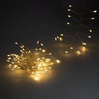 Weihnachts Draht Lichterkette warm weiß mit Timer - 2 m / 160 LED - Garten Dekobeleuchtung mit 8 Funktionen Batterie betrieben von SPETEBO