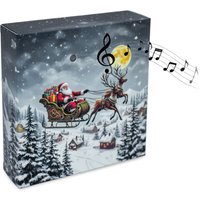 Weihnachts Soundbox mit Merry Christmas Melodie - 12 cm - Weihnachtsmusik Lautsprecher mit festlichem Motiv und Bewegungsmelder von SPETEBO