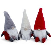 Weihnachtswichtel sitzend 25 cm mit Fellmütze - 3er Set - Wichtelmännchen aus Stoff mit Holznase zum Hinstellen Weihnachtswichtel sitzend 25 cm mit Fellmütze - 3er Set - Wichtelmännchen aus Stoff mit Holznase zum Hinstellen von SPETEBO