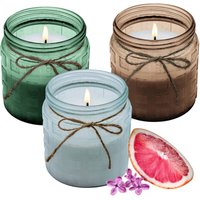 Xl Duftkerze im Glas mit Flieder Grapefruit Duft - 3er Set - Aromakerze 12 x 11 cm mit 28 Stunden Brenndauer Xl Duftkerze im Glas mit Flieder Grapefruit Duft - 3er Set - Aromakerze 12 x 11 cm mit 28 Stunden Brenndauer von SPETEBO