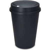 Spetebo - xl Kunststoff Abfalleimer anthrazit mit Push Deckel - 50 l - Runder Mülleimer mit abnehmbaren Deckel - Mülltonne Sammeltonne Abfallsammler von SPETEBO