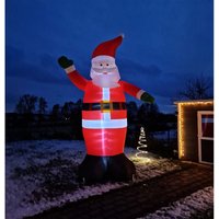XXL LED Weihnachtmann selbst aufblasbar - 400 cm - Riesen Nikolaus Garten Deko beleuchtet von SPETEBO