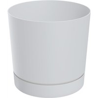 Xl Kunststoff Pflanzkübel mit Untersetzter rund weiß matt - ø 47 cm - Blumenkübel groß mit abnehmbarem Boden UV-beständig von SPETEBO