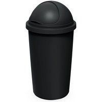 Spetebo - xxl Abfalleimer mit Kuppel Deckel schwarz - 60 l - Kunststoff Mülleimer rund mit Schiebedeckel von SPETEBO
