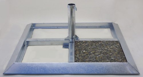 FREISTEHENDER GROSS - SCHIRM - PLATTENSTÄNDER - 40 x 40 er Platten - für Schirme RUND oder QUADRATISCH von 350 - 550 cm für Rohre von 50 - 80 mm - Stahl-Schrägrahmen 4 mm und 80 µ Feuerverzinkung Beschichtung - MADE in BADEN - WÜRTTEMBERG - Holly ® Produkte STABIELO ® - holly-sunshade ® - LIEFERUNG ohne PLATTEN - IM PREIS enthalten VERSANDKOSTEN (69 EUR) enthalten - von SPEZIAL PLATTENSTÄNDER 40 x 40 cm