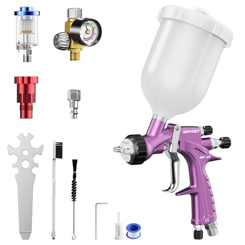 SPFAST SP-V2 LVLP Spritzpistole, 1,3 mm, geteilte Düse, Automobil-Lackierpistole für Autolackspritzpistole mit Farbspritzgerät Zubehör SPFAST SP-V2 LVLP Spritzpistole, 1,3 mm, geteilte Düse, Automobil-Lackierpistole für Autolackspritzpistole mit Farbspritzgerät Zubehör von SPFAST
