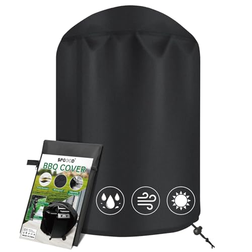 SPGOOD Kugelgrill Abdeckung 420D Oxford-Stoff Grill Abdeckhaube Rund Gasgrill Wasserdicht Staubdicht Schutzhülle Haube Abdeckplane Reißfest BBQ Cover, Universelle 71 x 68cm von SPGOOD