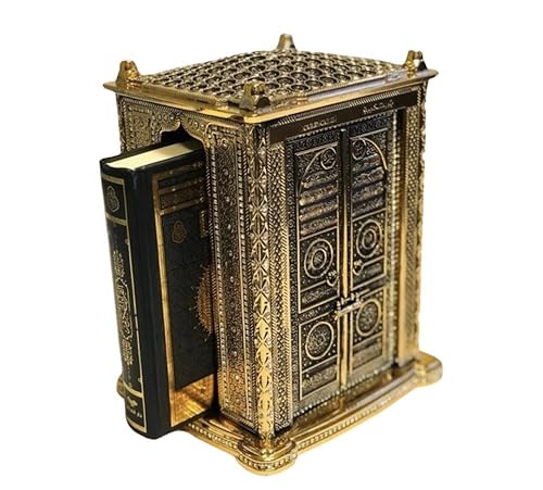 Luxuriöses Koran-Geschenkset, Ramadan-Geschenk für Zuhause, goldenes Schmuckstück, Esmaül Hüsna-Koran-Set, mit 3 Heiligen Türen, Koran-Geschenkset im Kaaba-Design, islamisches Schmuckstück-Geschenkset von SPICE KIDS