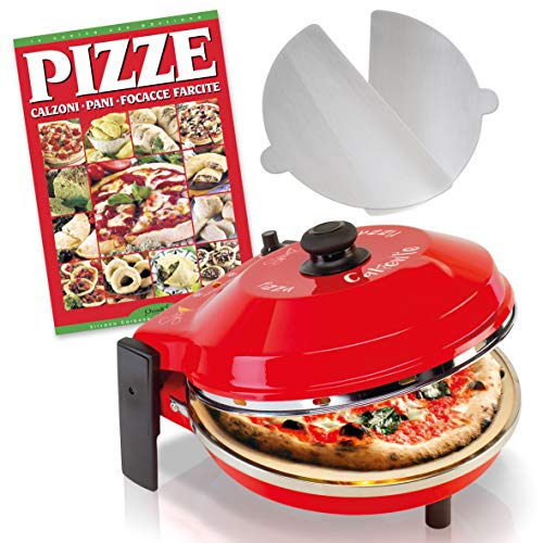 SPICE - Pizzaofen CALIENTE mit Schamottstein 400 Grad Rundwiderstand (Ofen P. 32 cm + 2 Aluminiumpaletten + Rezeptbuch Pizza) von SPICE