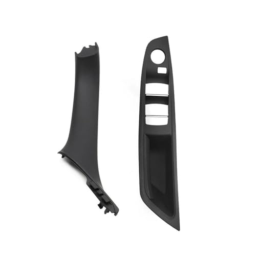 Für B&MW 5 Series F10 F11 F18 520 523 525 528 530 2010-2017 RHD Auto-Innentür-Fensterschalterabdeckung Innentürgriffverkleidung Autoinnenraumtürgriff(Black 2pcs) von SPICLY
