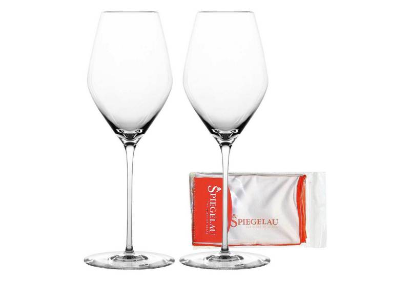 SPIEGELAU Champagnerglas Hi-Lite Champagnergläser + Poliertuch 347 ml, Glas von SPIEGELAU