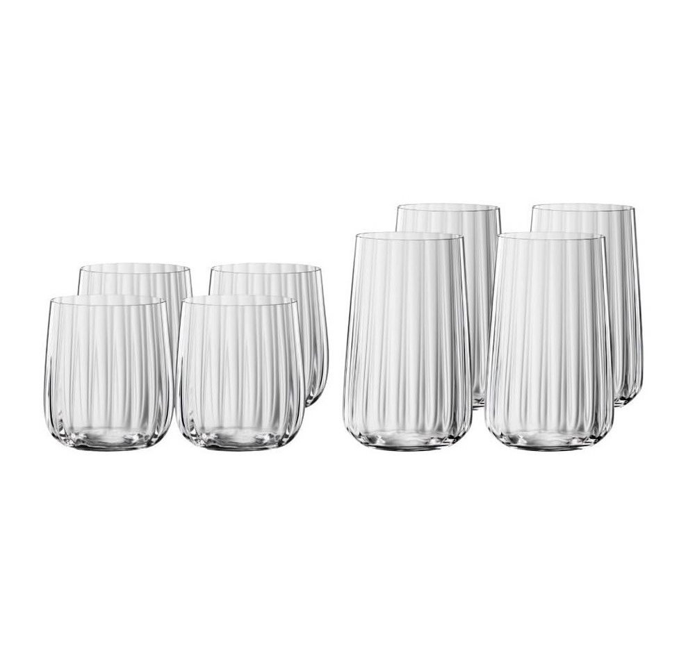 SPIEGELAU Longdrinkglas Spiegelau Lifestyle 4x Becher + 4x Longdrink Gläser, Kristallglas von SPIEGELAU