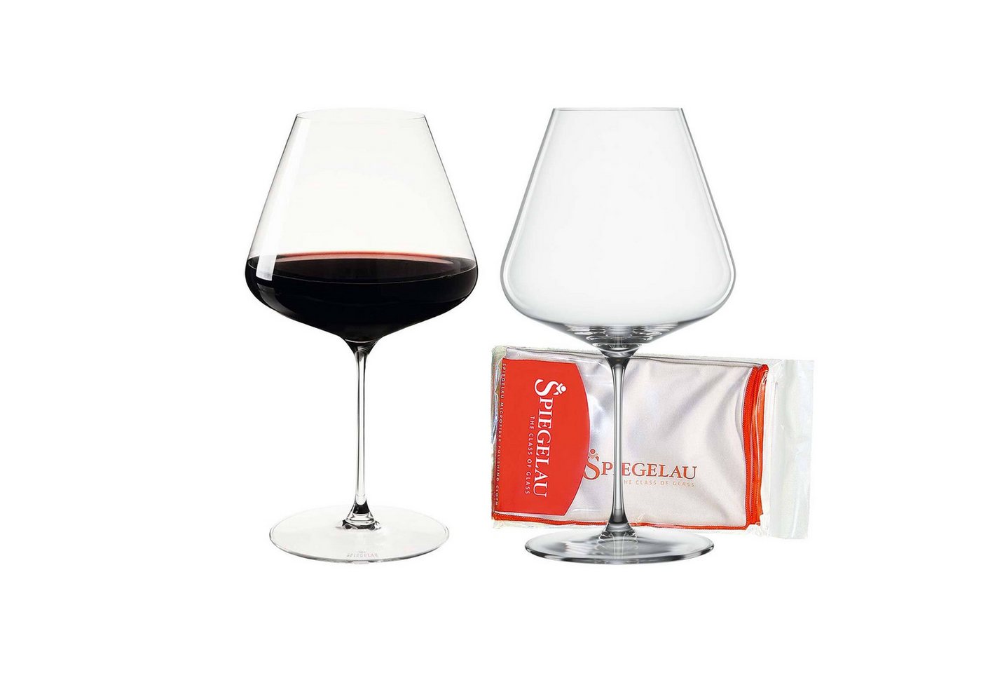SPIEGELAU Rotweinglas Definition Burgundergläser + Poliertuch 960 ml, Glas von SPIEGELAU