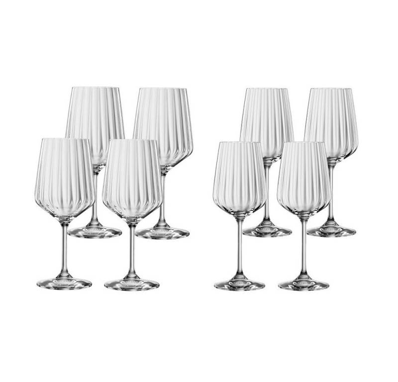 SPIEGELAU Weinglas Spiegelau Lifestyle 4x Rotwein + 4x Weißwein Gläser, Kristallglas von SPIEGELAU