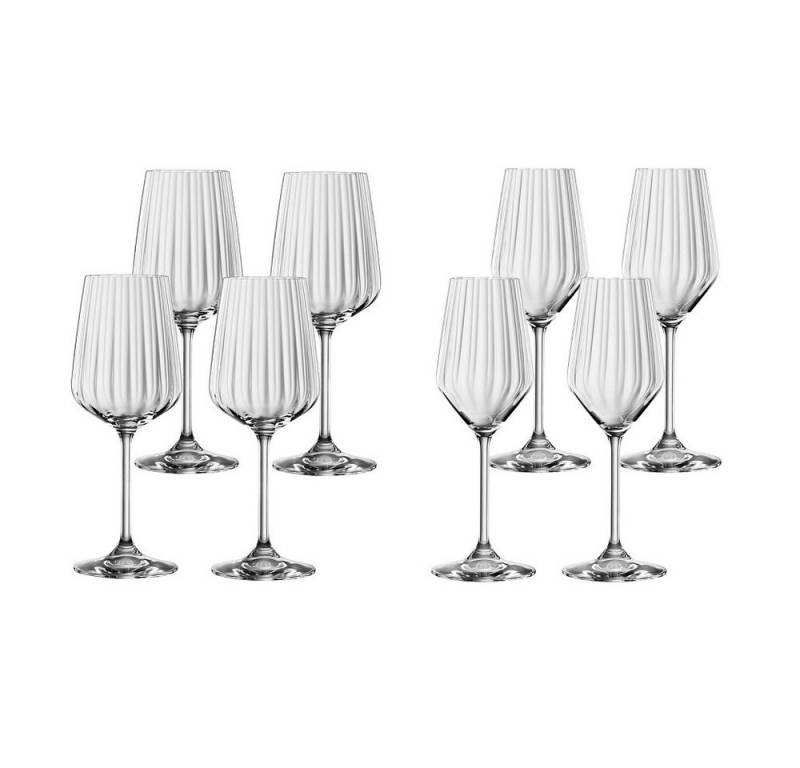 SPIEGELAU Weinglas Spiegelau Lifestyle 4x Weißwein + 4x Champagner Gläser, Kristallglas von SPIEGELAU