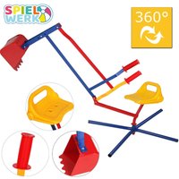 Sandbagger Sitzbagger 125x65x60cm Kippschaufel 360° Radius bis 40kg Metall Sandkastenbagger Sandspielzeug Sandkasten - Spielwerk von SPIELWERK