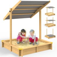 Spielwerk - Sandkasten verschiedene Größen Sonnendach UV-Schutz 50+ Sandbox Abdeckung Kinder Outdoor Sandkiste Imprägniert Sand Garten Holz von SPIELWERK