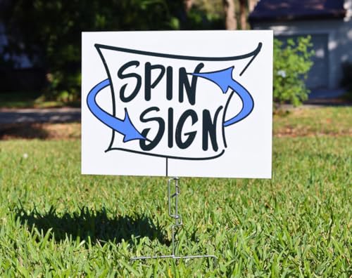 Spinning Yard Schilderpfähle | 5 Stück | Worlds First Spinning Yard Sign Stakes | Robuster Stahl | Funktioniert mit jedem Wellschild | Bleibt länger oben von SPIN SIGN