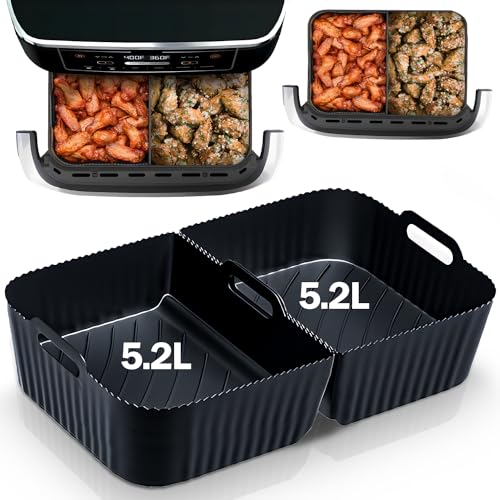 Airfryer Zubehör für Ninja Heißluftfritteuse Zubehör, Höhe Erhöhen 2x5.2L Silikonform Heißluftfritteuse,Ninja Foodi Flexdrawer 10,4 l Heißluftfritteuse af500de,Airfryer Silikonform für Ninja af500de Airfryer Zubehör für Ninja Heißluftfritteuse Zubehör, Höhe Erhöhen 2x5.2L Silikonform Heißluftfritteuse,Ninja Foodi Flexdrawer 10,4 l Heißluftfritteuse af500de,Airfryer Silikonform für Ninja af500de von SPINNE LUCAS