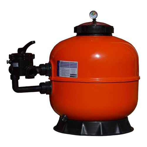 SPIRATO Sandfilter mit 635 mm Durchmesser für große Pool - Profi Poolfilter aus Polyester mit seitlichem Ventil von SPIRATO
