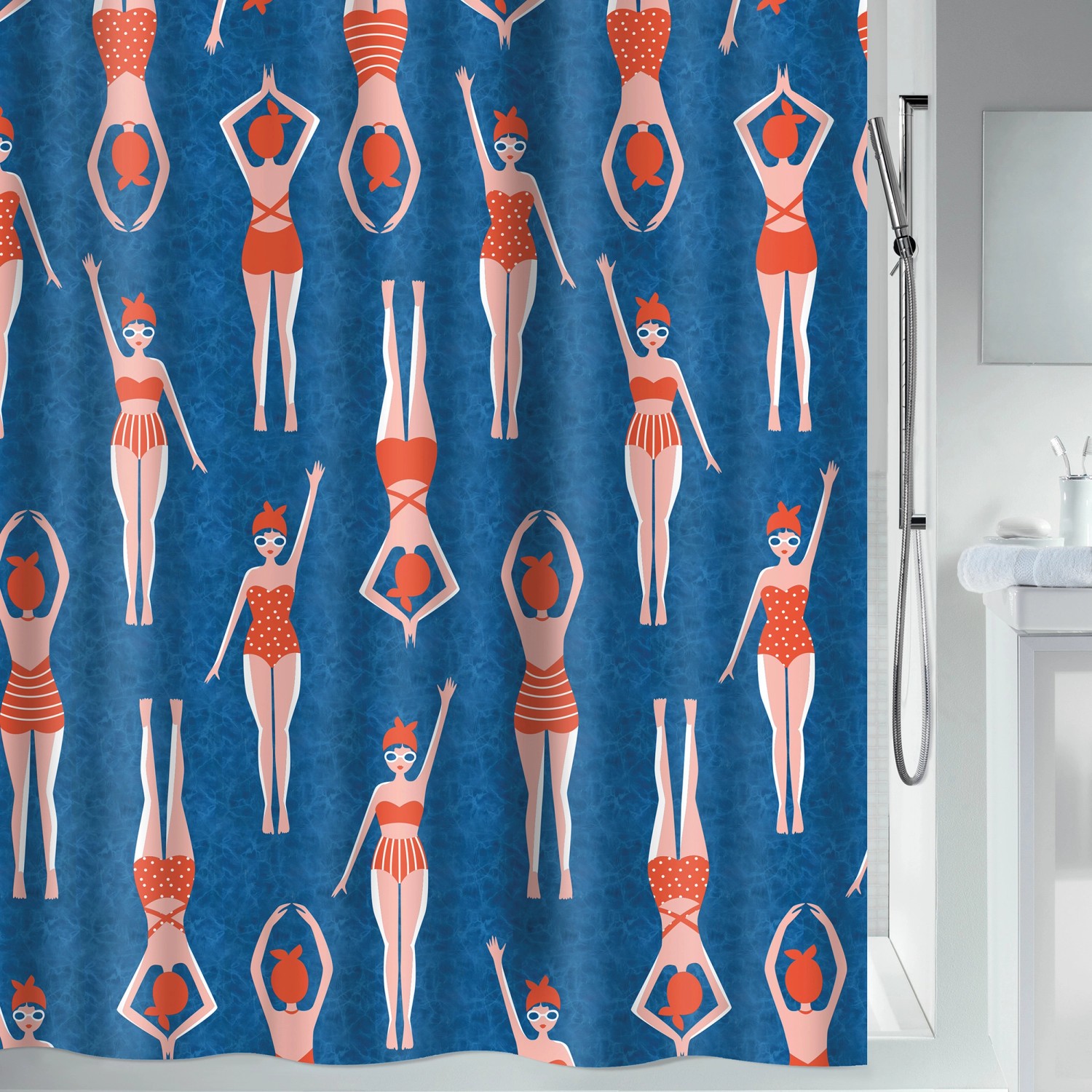 Spirella Duschvorhang Baigneuses 180 cm x 200 cm Blau von SPIRELLA