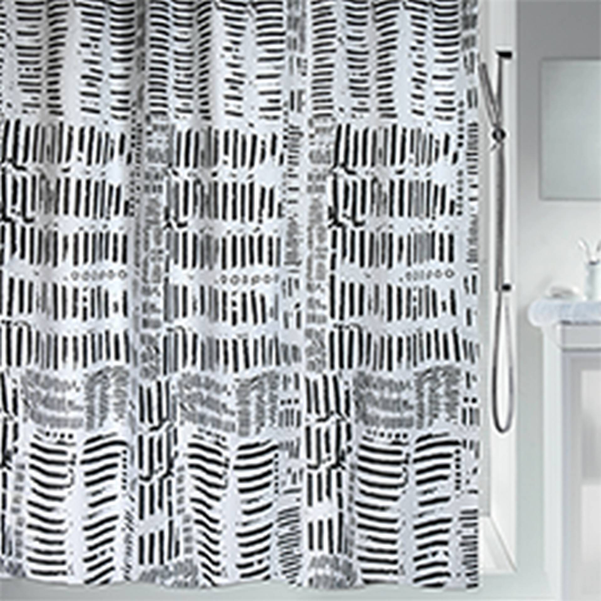 Spirella Duschvorhang 'Connection' Textil schwarz/weiß 180 x 200 cm Spirella Duschvorhang 'Connection' Textil schwarz/weiß 180 x 200 cm von SPIRELLA