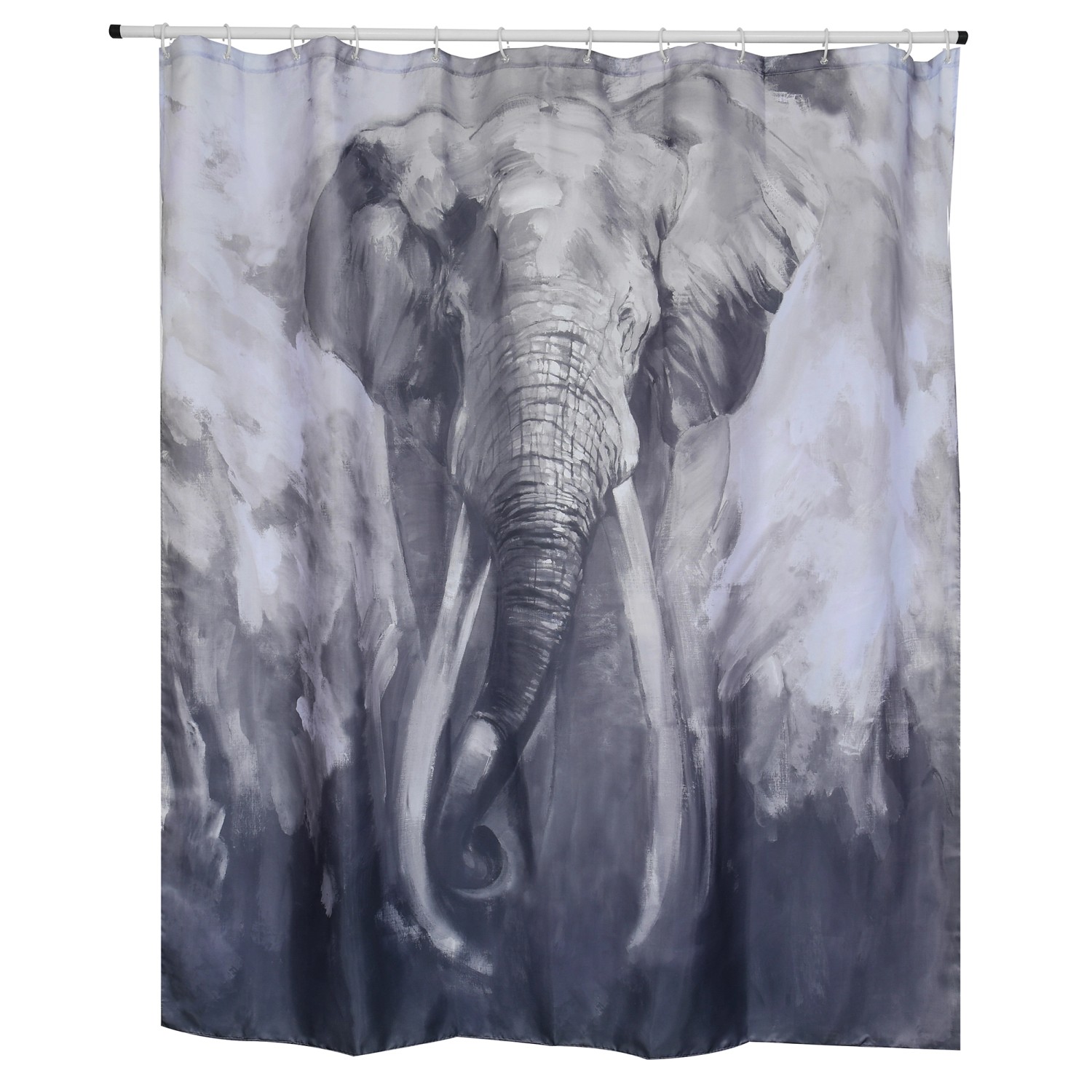 Spirella Duschvorhang Elephant 180 cm x 200 cm Grau-Blau von SPIRELLA