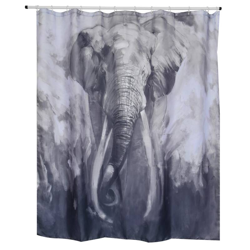 Spirella Duschvorhang Elephant 180 cm x 200 cm Grau-Blau von SPIRELLA