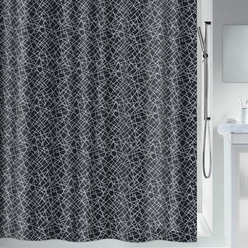 Spirella Duschvorhang Lines 120 cm x 200 cm Schwarz von SPIRELLA