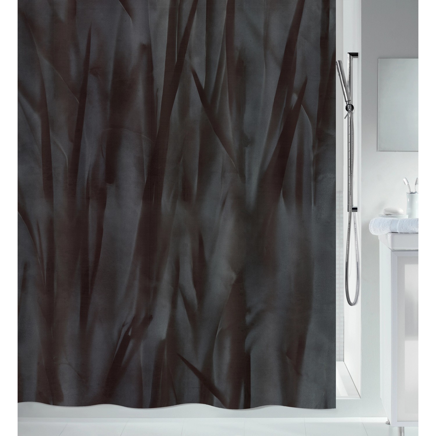 Spirella Duschvorhang Liv 180 cm x 200 cm Schwarz von SPIRELLA