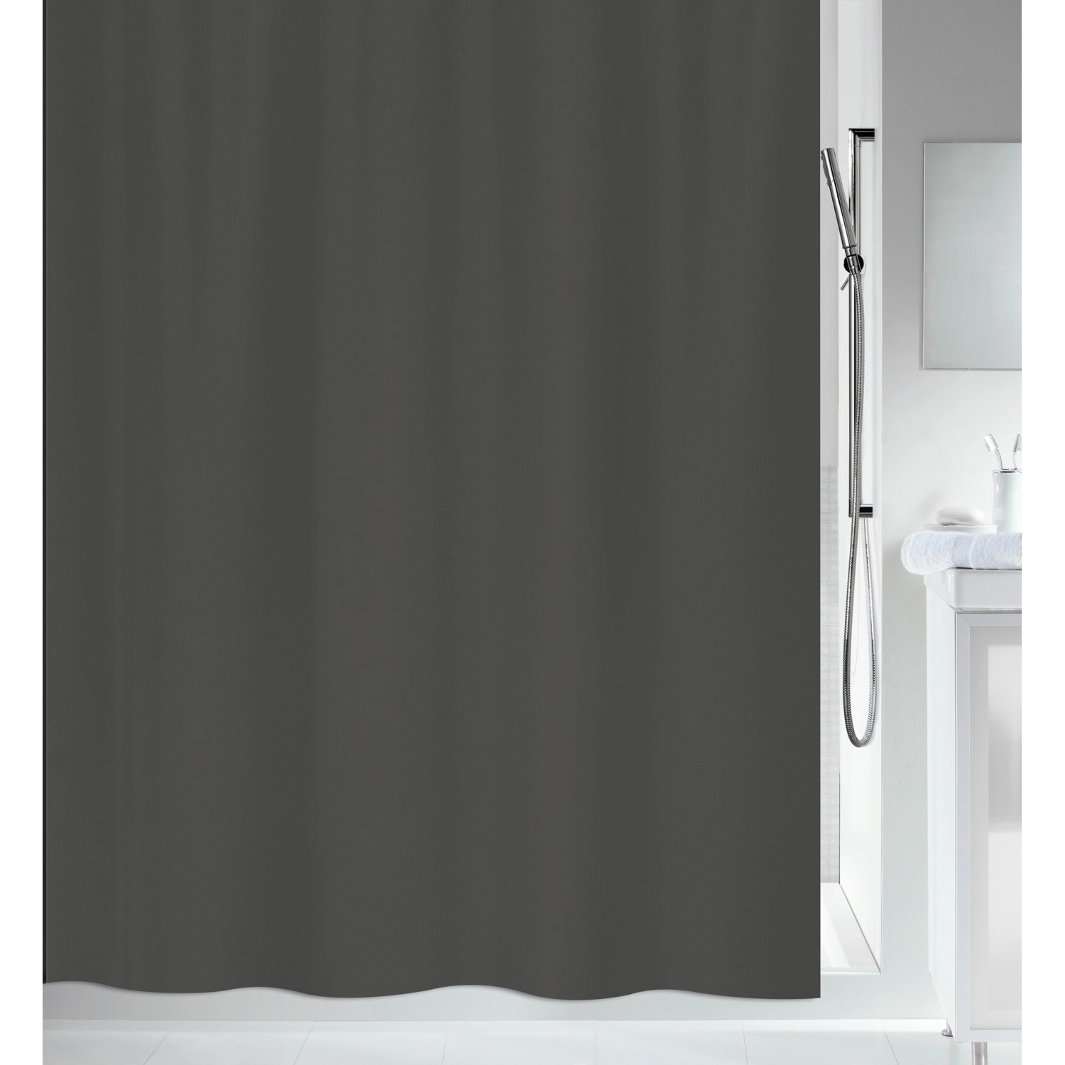 Spirella Duschvorhang Primo 120 cm x 200 cm Anthrazit von SPIRELLA