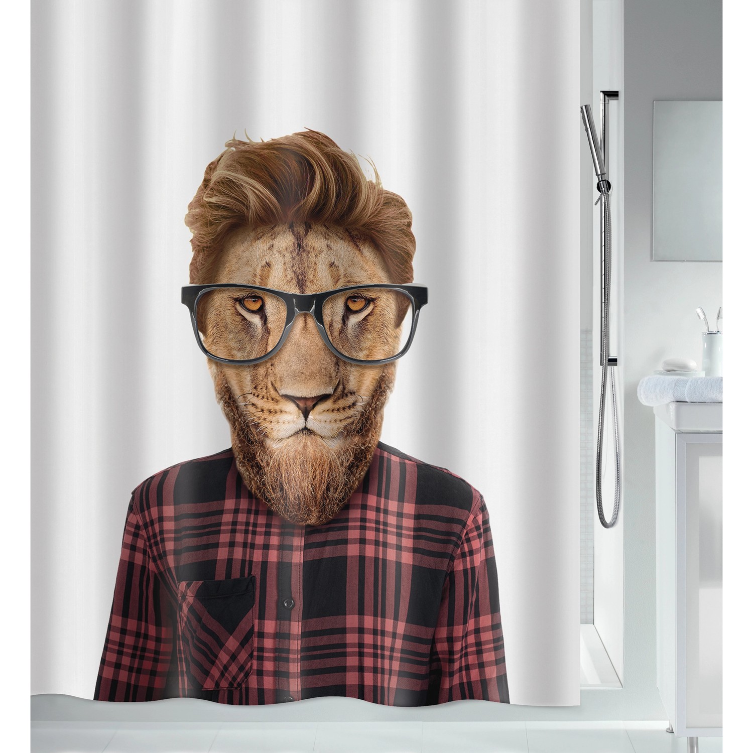 Spirella Duschvorhang Smartlion 180 cm x 200 cm Mehrfarbig von SPIRELLA