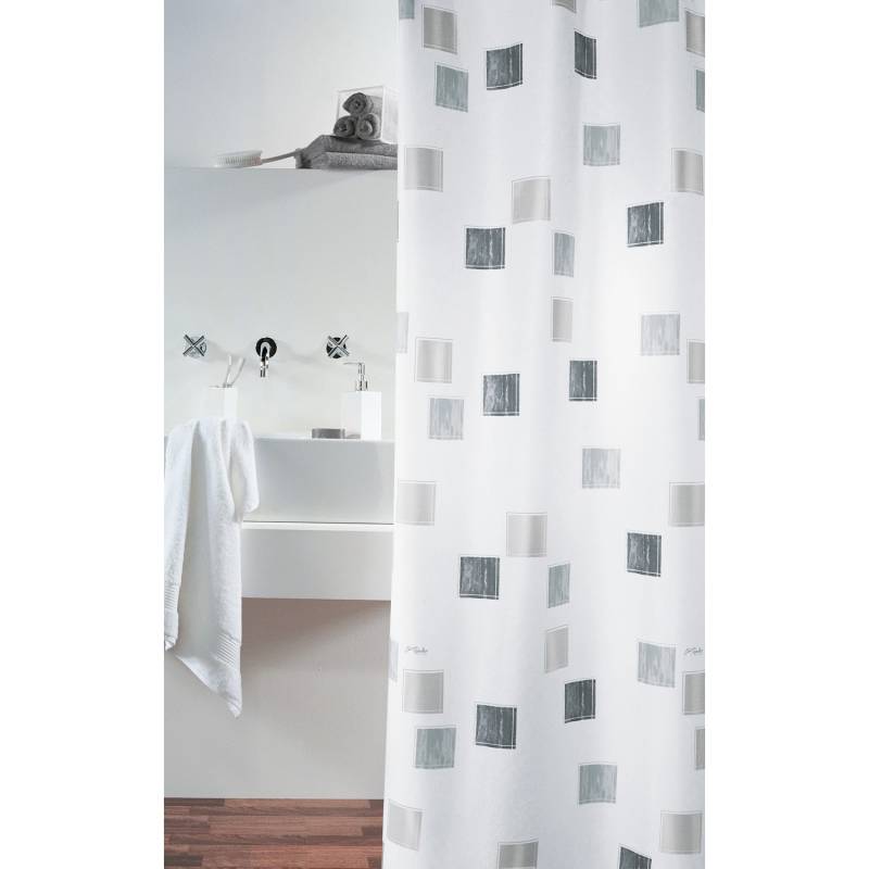 Spirella Duschvorhang Textil Milano Silber 180 cm x 200 cm Spirella Duschvorhang Textil Milano Silber 180 cm x 200 cm von SPIRELLA