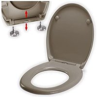 Spirella - Hochwertiger, ovaler WC-Sitz mit Schnellspannfunktion und Soft-Close, antibakteriellem WC-Sitzbezug aus Duroplast und Edelstahl. von SPIRELLA