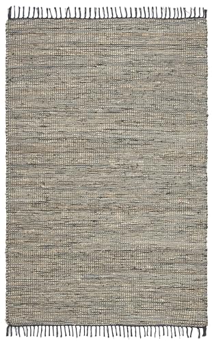 SPIRIT OF ART H - SMVTL203F handgefertigter Teppich, 2,4 x 3,4 m, Grau, Boho-Design mit Fransen, Leder- und Jute-Mischgewebe, langlebig, ideal für Wohnzimmer, Schlafzimmer oder Esszimmer SPIRIT OF ART H - SMVTL203F handgefertigter Teppich, 2,4 x 3,4 m, Grau, Boho-Design mit Fransen, Leder- und Jute-Mischgewebe, langlebig, ideal für Wohnzimmer, Schlafzimmer oder Esszimmer von SPIRIT OF ART