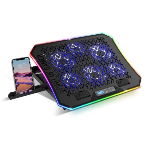Spirit of Gamer - AIRBLADE 1200 – RGB Belüfteter Laptop Kühlpad - 10'' bis 17'' - 6 Leise Beleuchtete Lüfter – Laptop Kühler – 6 ergonomisch einstallbare Höhen - Telefonhalter Enthalten Spirit of Gamer - AIRBLADE 1200 – RGB Belüfteter Laptop Kühlpad - 10'' bis 17'' - 6 Leise Beleuchtete Lüfter – Laptop Kühler – 6 ergonomisch einstallbare Höhen - Telefonhalter Enthalten von SPIRIT OF GAMER