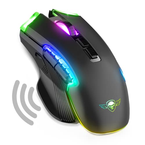 Spirit of Gamer - Gaming Maus Kabellos Wiederaufladbar Elite M70-8 Programmierbare Tasten - RGB Hintergrundbeleuchtung - Ergonomische Gaming Maus mit Daumenauflage - Optischer Sensor 4800 DPI Spirit of Gamer - Gaming Maus Kabellos Wiederaufladbar Elite M70-8 Programmierbare Tasten - RGB Hintergrundbeleuchtung - Ergonomische Gaming Maus mit Daumenauflage - Optischer Sensor 4800 DPI von SPIRIT OF GAMER
