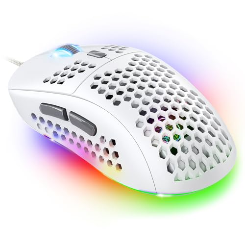 Spirit of Gamer - PRO M4 Artic, Kabelgebundene RGB Gaming Maus 12800 DPI, 6 Programmierbare Tasten, 13 helle Hintergrundbeleuchtungs Modi, Ultra-leichtes Wabendesign, PC Kompatibel, Weiß Spirit of Gamer - PRO M4 Artic, Kabelgebundene RGB Gaming Maus 12800 DPI, 6 Programmierbare Tasten, 13 helle Hintergrundbeleuchtungs Modi, Ultra-leichtes Wabendesign, PC Kompatibel, Weiß von SPIRIT OF GAMER